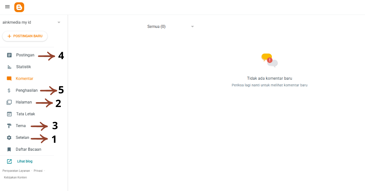 Setting Blog Di Blogspot